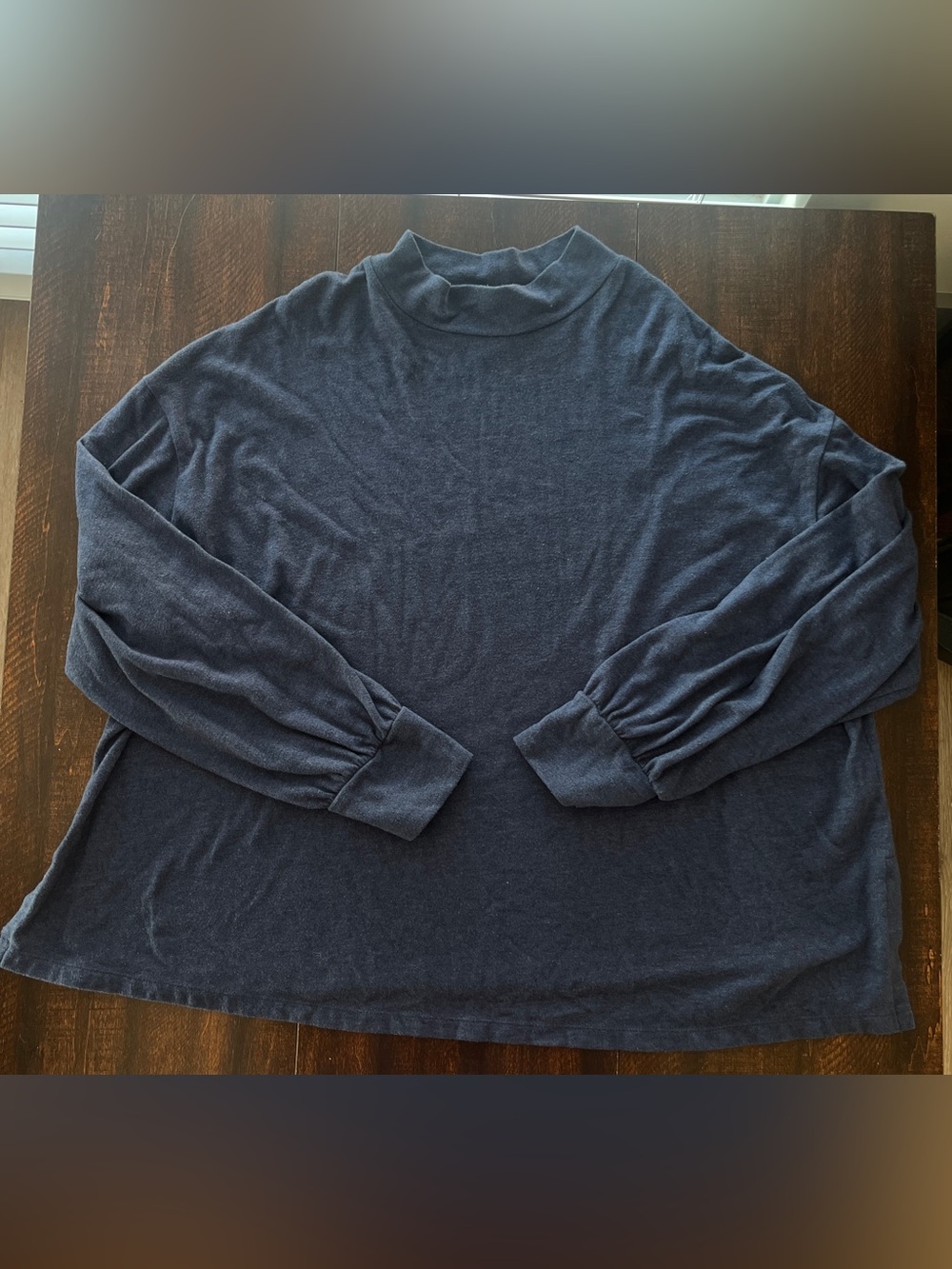 Casual Minimalism Cozy A.N.A Navy Mock Neck Sweater